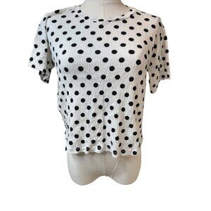 ZARA Small Vintage Polka Dot Short Sleeve Top